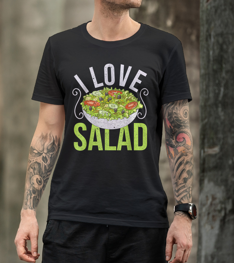 I Love Salad Veggies Bowl Vegan T-Shirt