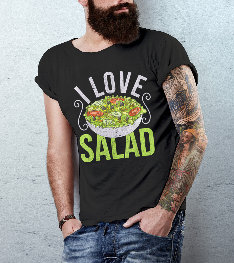 I Love Salad Veggies Bowl Vegan T-Shirt
