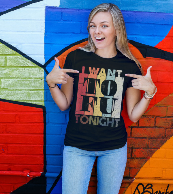 I Want Tofu Tonight Vegan Vegetarian Bold Retro Typography T-Shirt