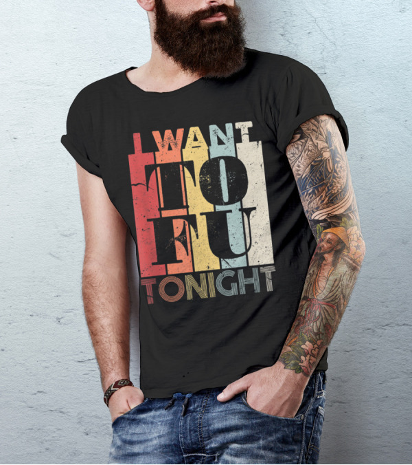 I Want Tofu Tonight Vegan Vegetarian Bold Retro Typography T-Shirt