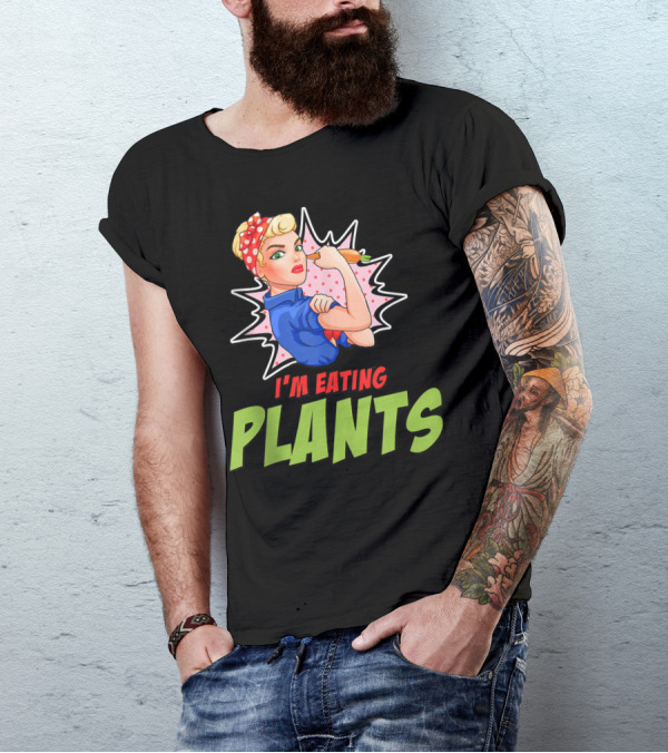 I'm Eating Plants Rosie Pop Art Vegan Fitness T-Shirt