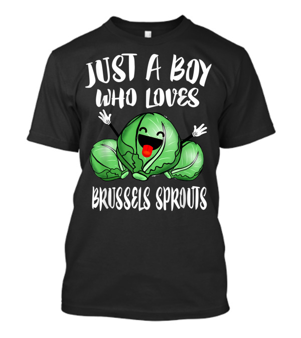 Just A Boy Who Loves Brussels Sprouts Vegetable Vegan T-Shirt