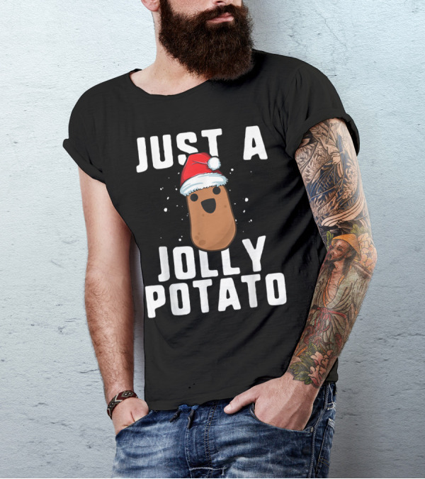 Just A Jolly Potato With Santa Hat T-Shirt