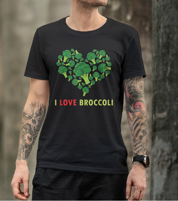 I Love Broccoli Heart Keto Paleo Healthy Eating Veggies T-Shirt