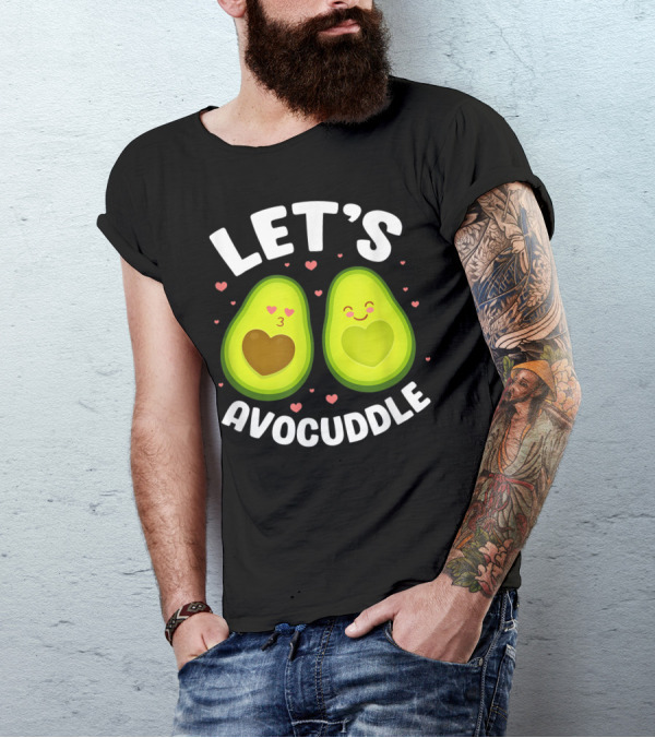 Let's Avocuddle Avocado Couple Vegan Valentine's Day Kawaii Hearts T-Shirt