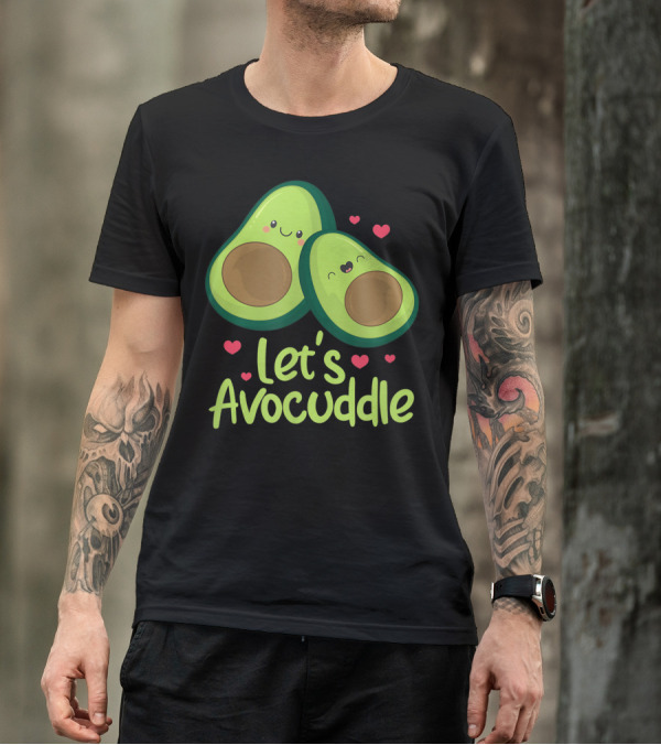 Let's Avocuddle Cute Avocado Couple Valentines Day Kawaii T-Shirt