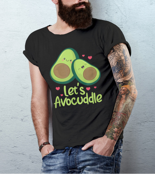 Let's Avocuddle Cute Avocado Couple Valentines Day Kawaii T-Shirt