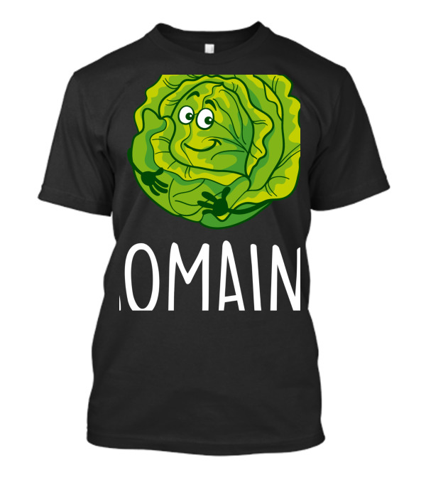 Lettuce Romaine Calm Funny Vegan Humor With Smiling Vegetable Character T-Shirt