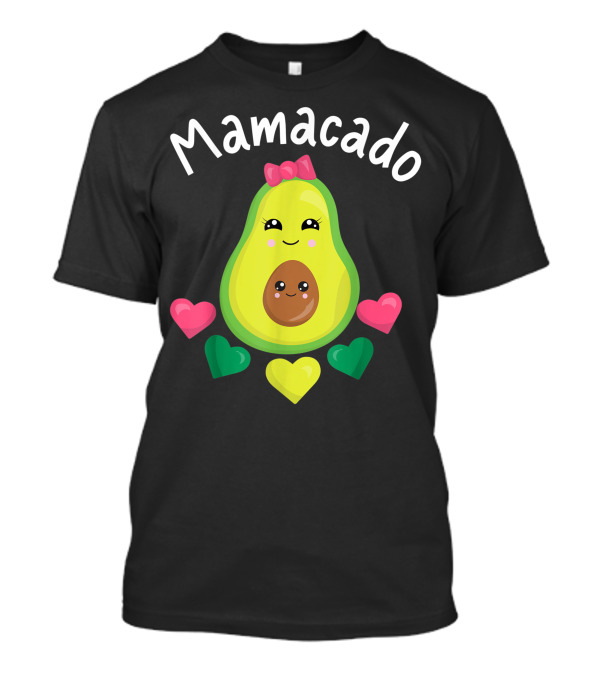 Mamacado Avocado Lover Kawaii Mom Hearts Vegan Vegetarian T-Shirt