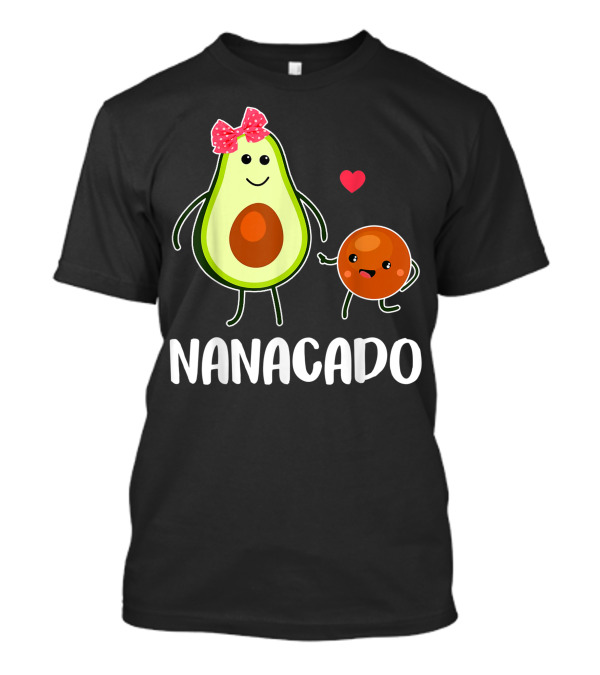 Nanacado Cute Avocado Pregnant Bow Heart Smiling Avocado Pear Duo T-Shirt