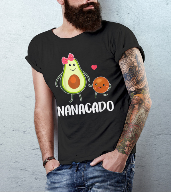Nanacado Cute Avocado Pregnant Bow Heart Smiling Avocado Pear Duo T-Shirt