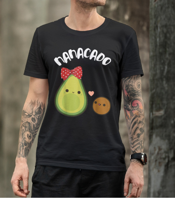 Nanacado Cute Avocado With Red Bow And Heart T-Shirt