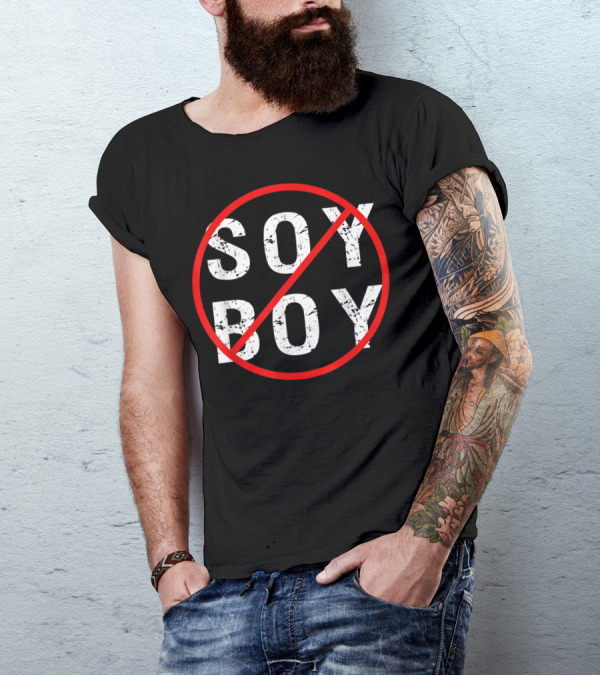 No Soy Boy Keto Carnivore Anti Vegan Text With Red Circle And Line T-Shirt