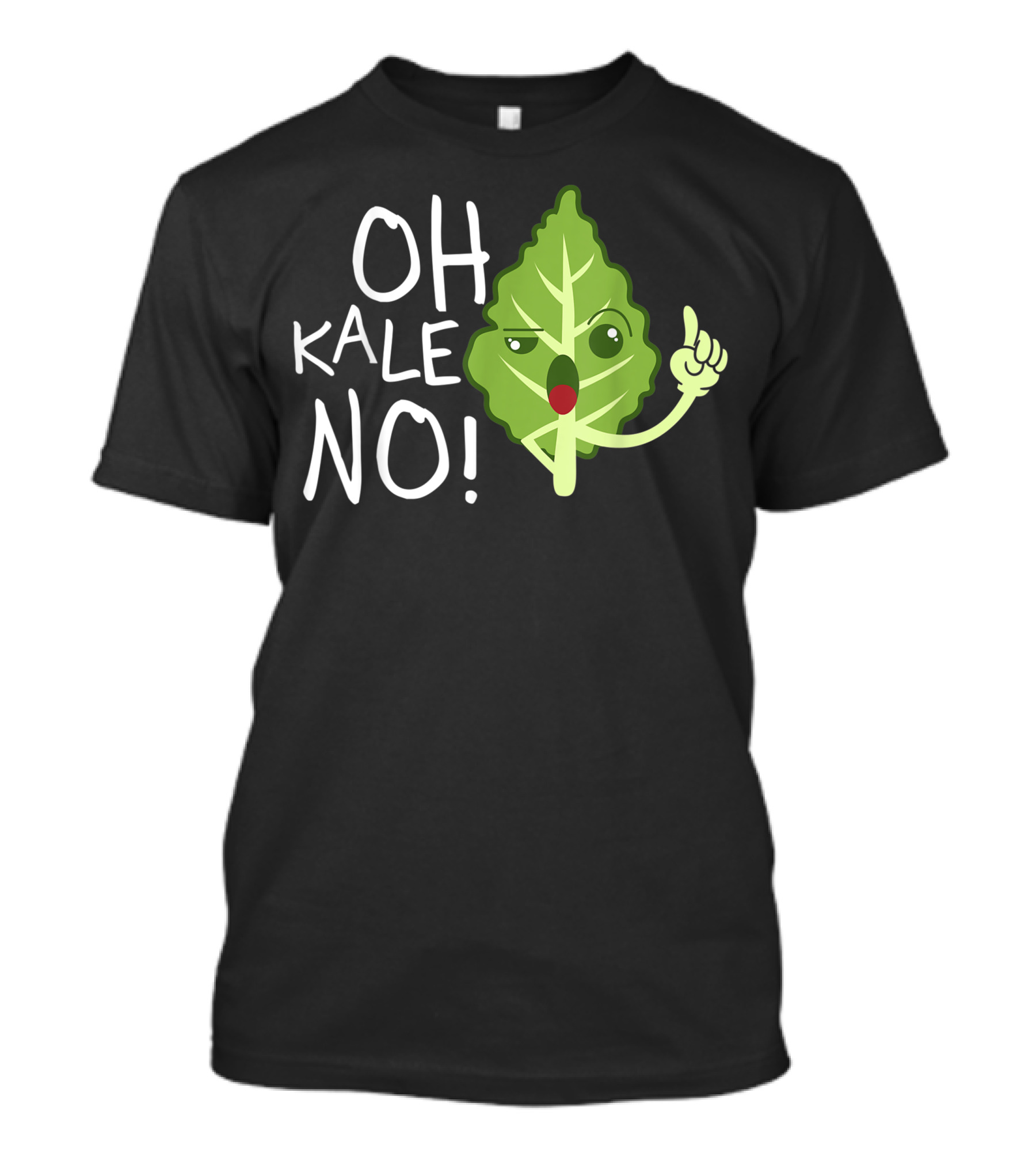 Oh Kale No Vegan Vegetarian Veggie Leaf Character With Finger Pointing T-Shirt
