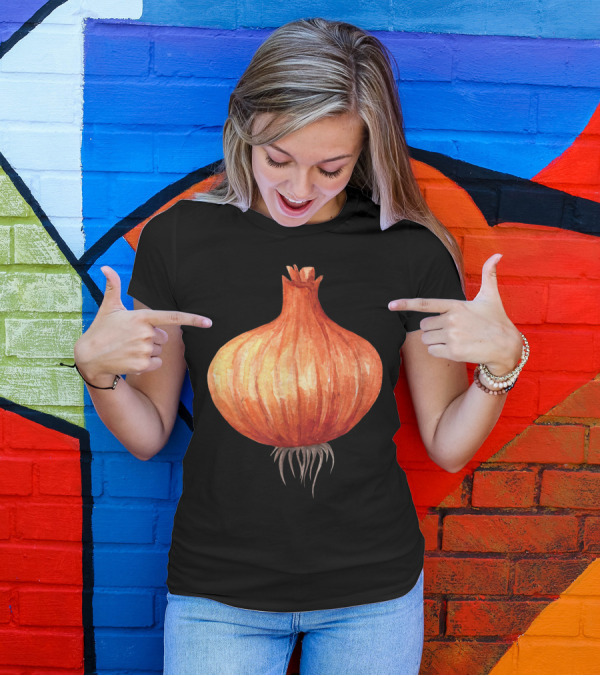 Onion Vegetable Watercolor Painting T-Shirt