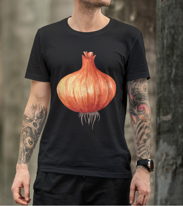 Onion Vegetable Watercolor Painting T-Shirt