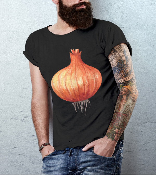 Onion Vegetable Watercolor Painting T-Shirt