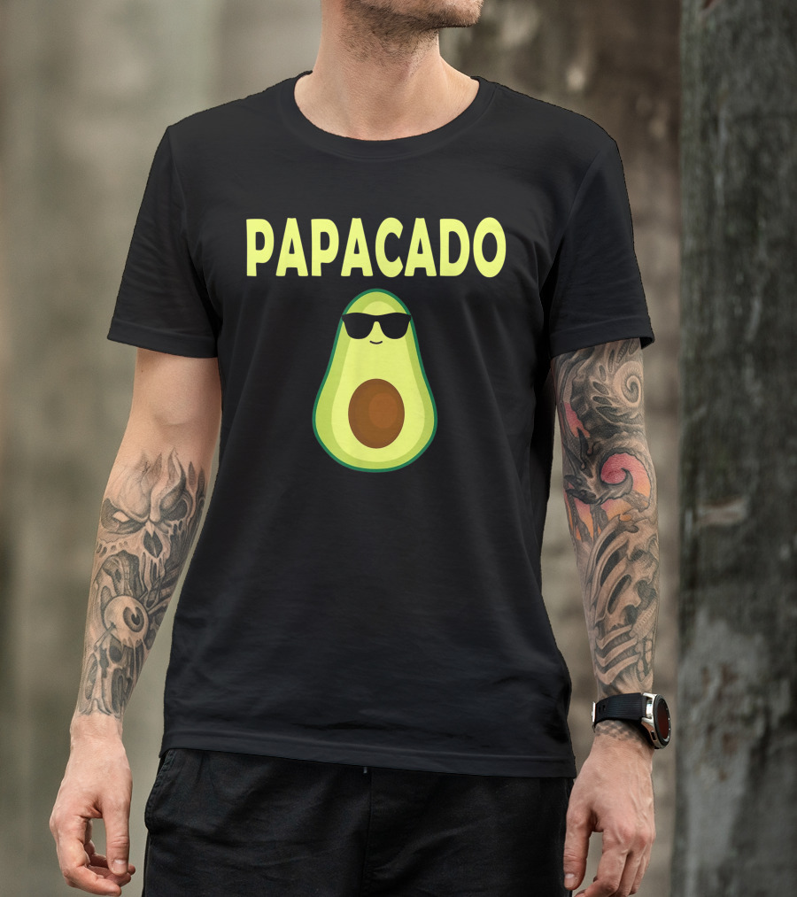 Papacado Avocado Dad Daddy Cool Shades Father's Day Fun T-Shirt