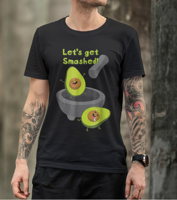 Let's Get Smashed Party Avocados Mortar And Pestle T-Shirt