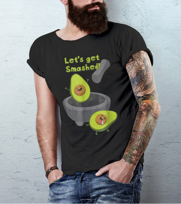 Let's Get Smashed Party Avocados Mortar And Pestle T-Shirt