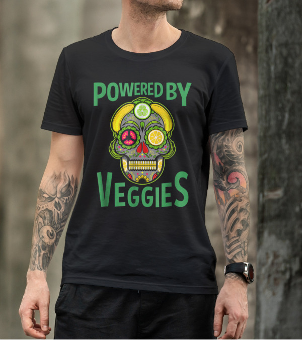 Powered By Veggies Plant Based Diet Vegan Vegetarian T-Shirt