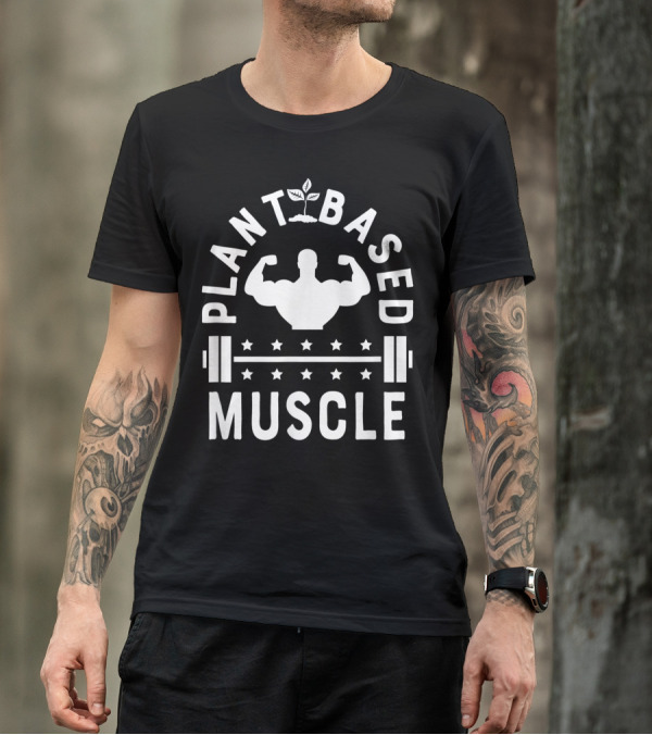 Plant Based Muscle Vegan Gym Fitness Weightlifting Bodybuilder Women T-Shirt