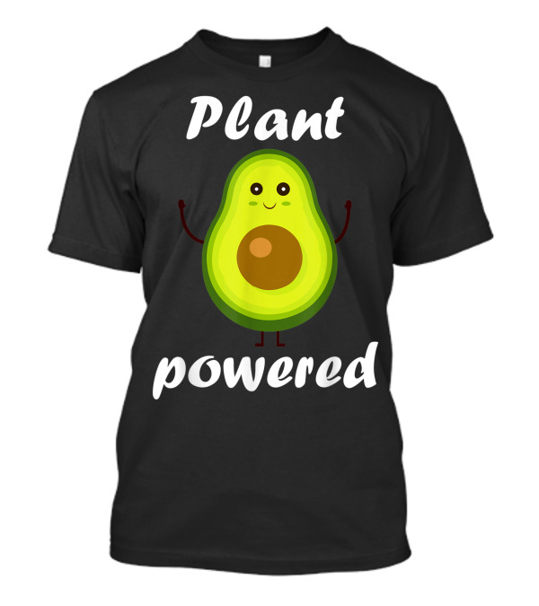 Plant Powered Avocado Vegan Vegetarian T-Shirt