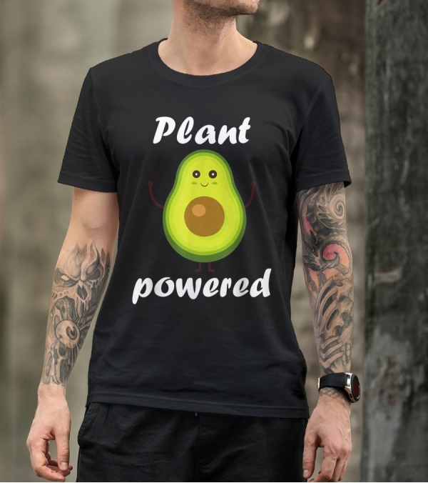 Plant Powered Avocado Vegan Vegetarian T-Shirt