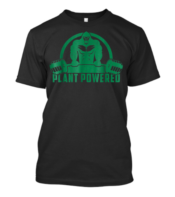 Plant Powered Vegan Gorilla Fitness Strength Training T-Shirt