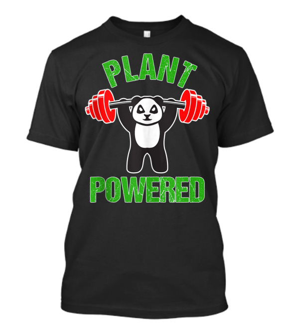 Plant Powered Vegan Panda Bear Gym Workout T-Shirt