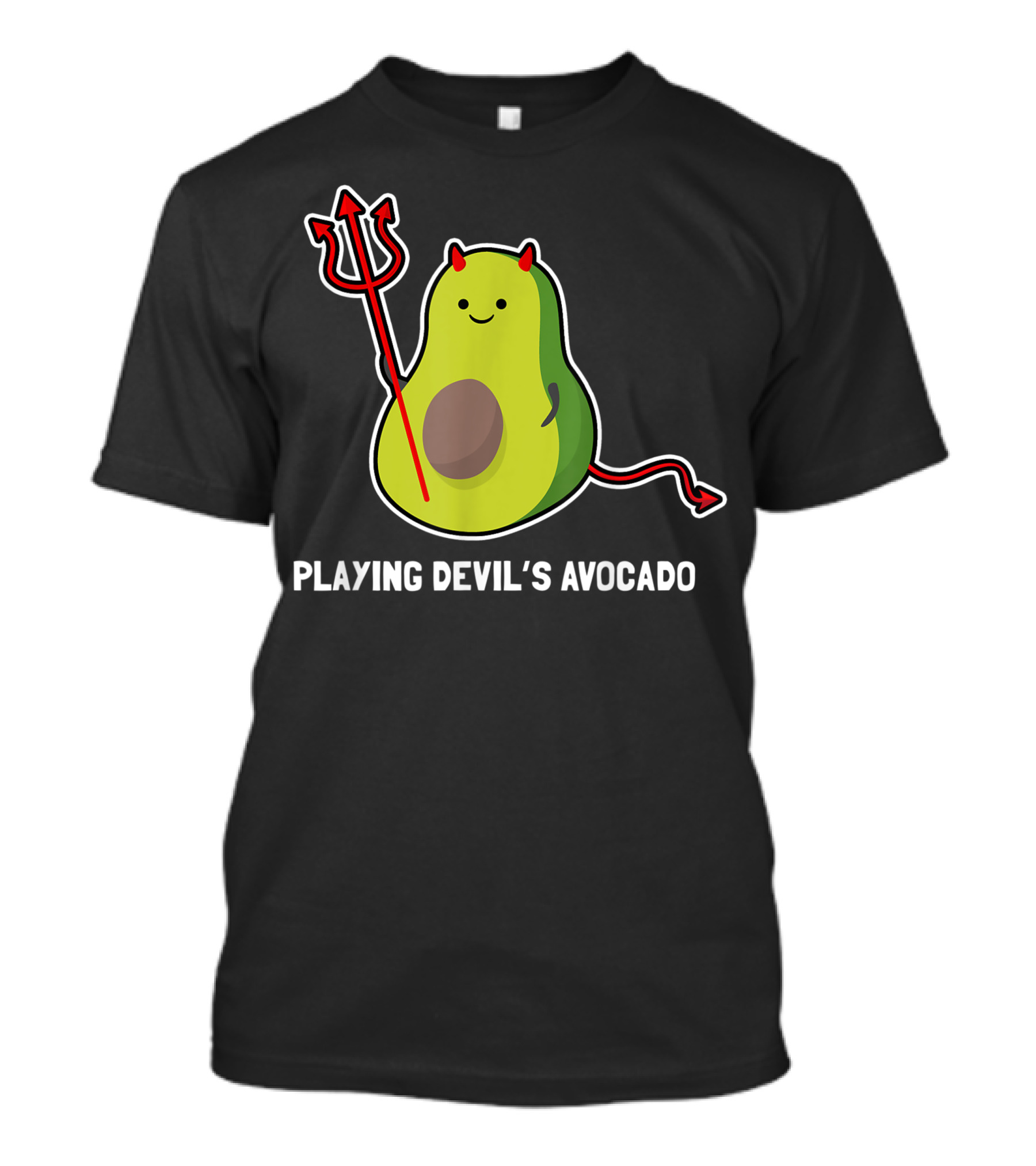 Playing Devil's Avocado Vegan Foodie Pun T-Shirt