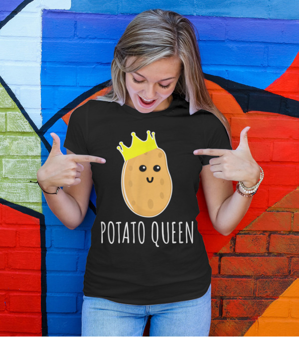 Potato Queen Cute Potato Crown Emoji T-Shirt