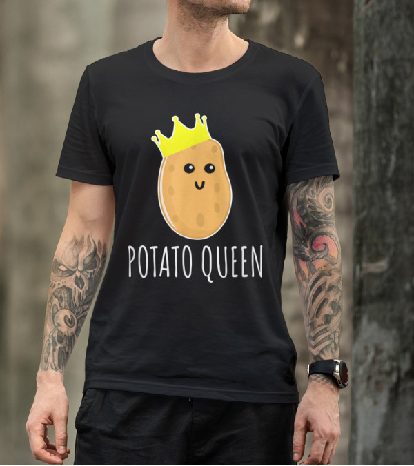 Potato Queen Cute Potato Crown Emoji T-Shirt