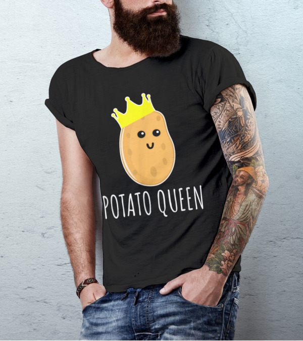 Potato Queen Cute Potato Crown Emoji T-Shirt