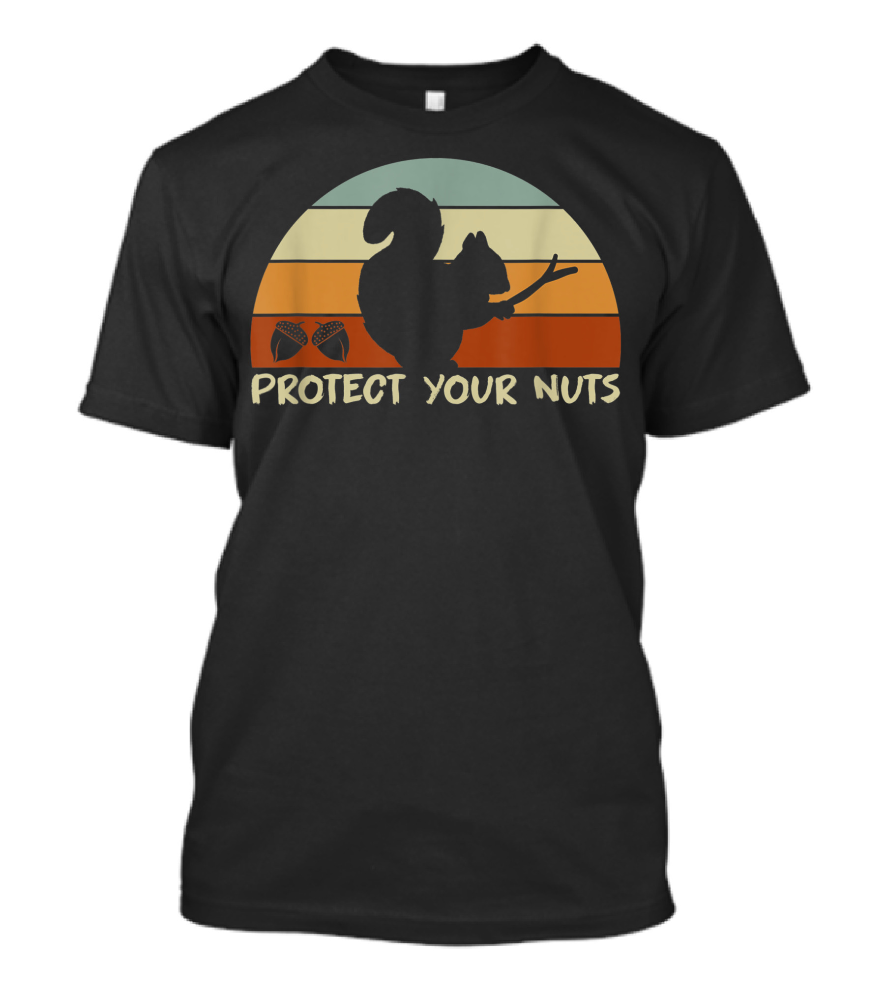 Protect Your Nuts Squirrel Vintage Sunset Retro T-Shirt
