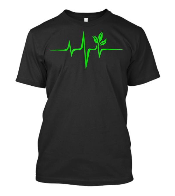 Pulse Green Heartbeat Vegan Plant Tree Environment T-Shirt