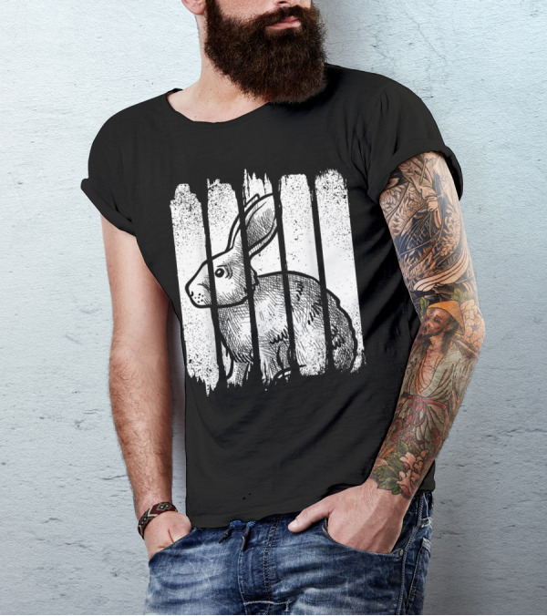 Rabbit Rabbit Jt Grunge Sketch Stripes T-Shirt