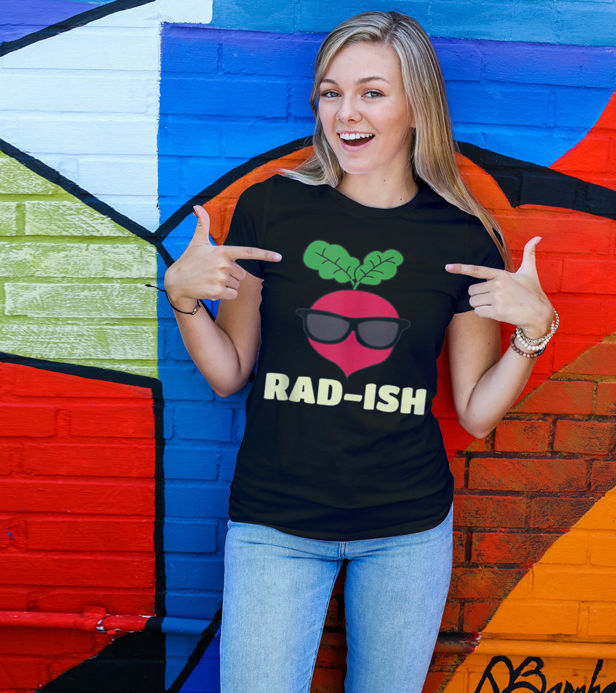 Rad-Ish Cool Radish Wearing Sunglasses Food Pun T-Shirt