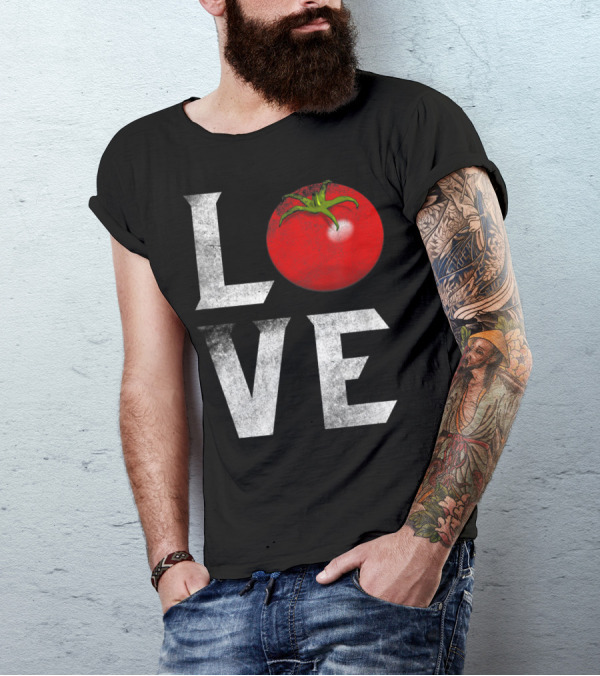 Love Red Tomato Gardener I Love Gardening Vegetables Vegan Food T-Shirt