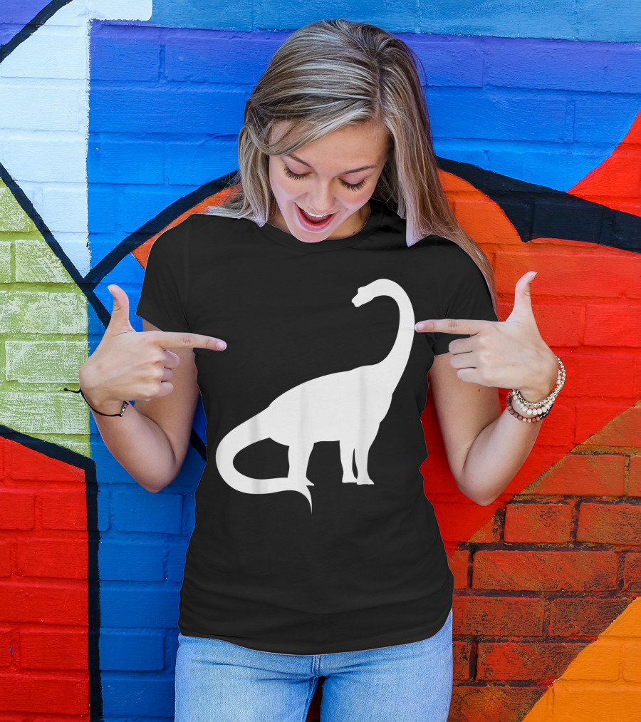 Retro Brachiosaurus Dinosaur Vegetarian T-Shirt
