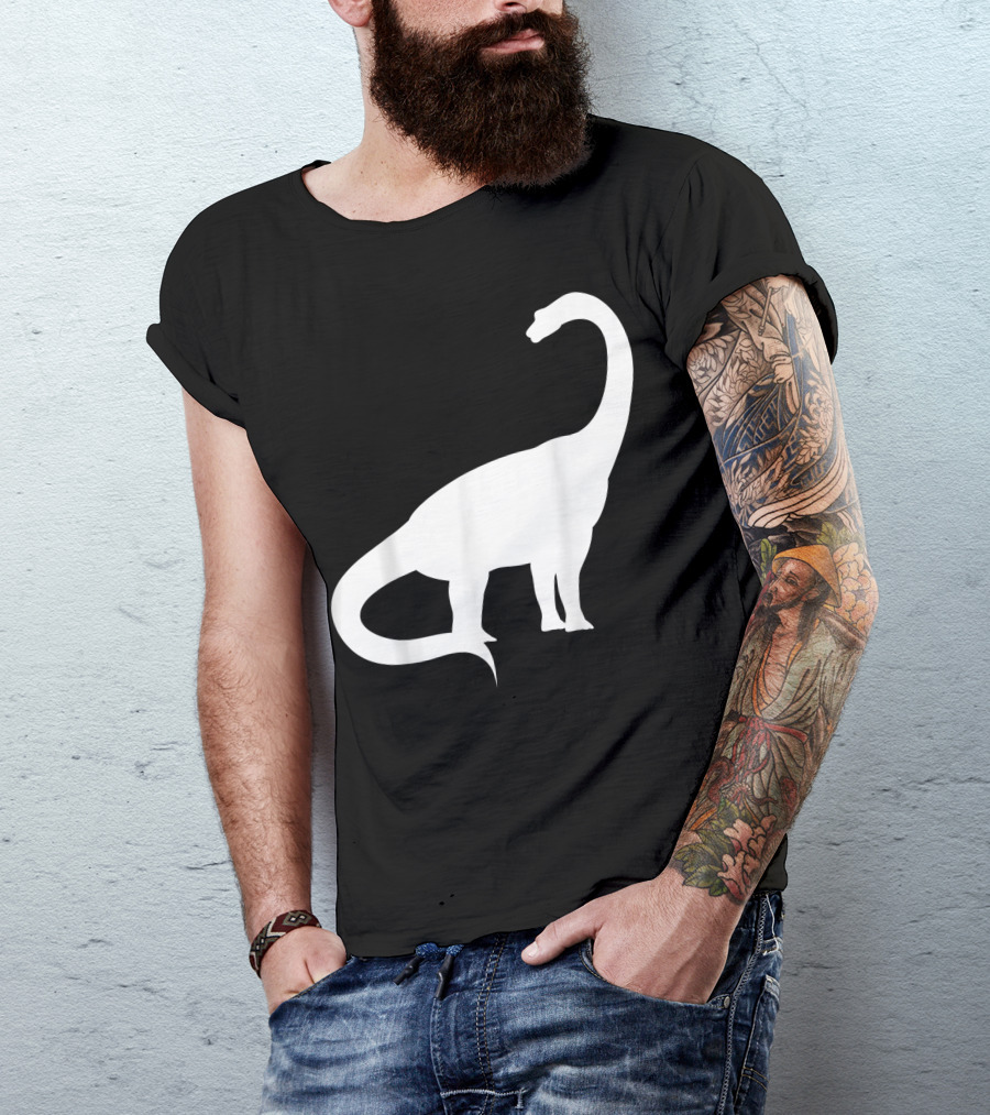 Retro Brachiosaurus Dinosaur Vegetarian T-Shirt