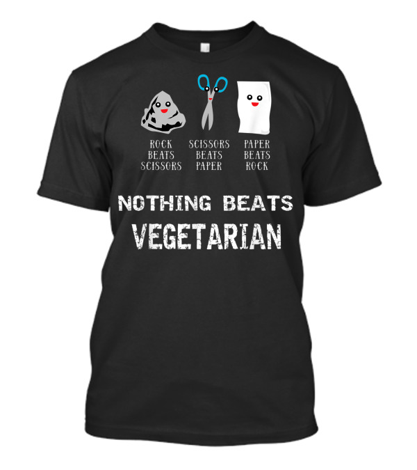 Rock Paper Scissors Vegetarian Nothing Beats Vegetarian Cool Vegetables Lovers T-Shirt
