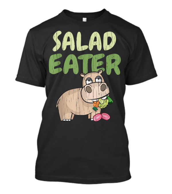 Salad Eater Hippo With Vegetables Vegetarian T-Shirt