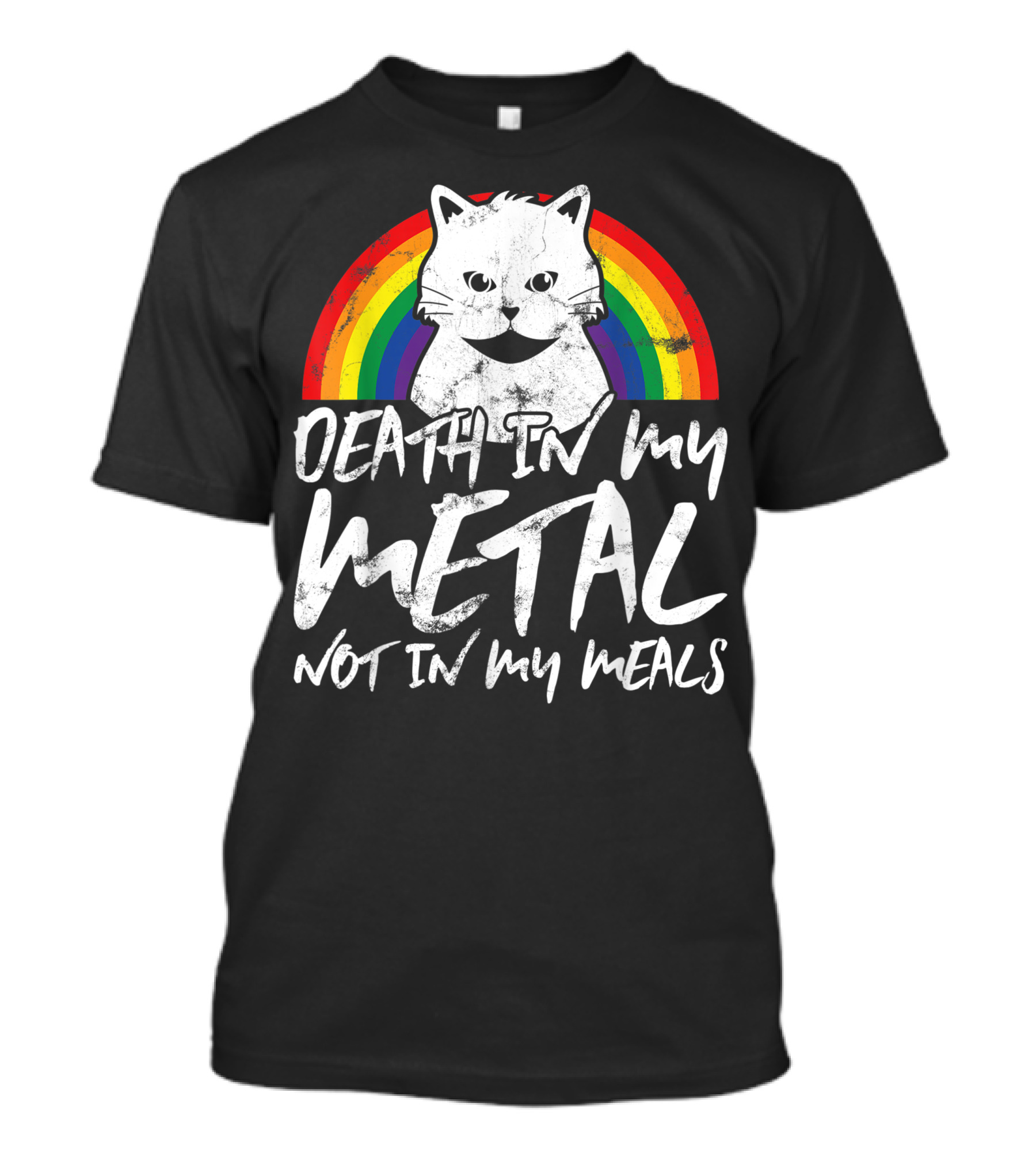 Death In My Metal Not In My Meals Vegan Cat T-Shirt