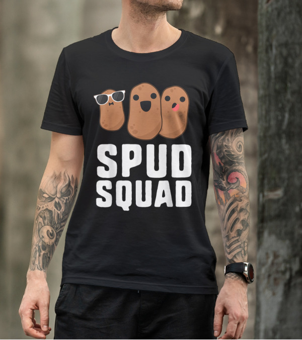 Spud Squad Potato Friend Team Vegetable Happy Cartoon Potatoes T-Shirt