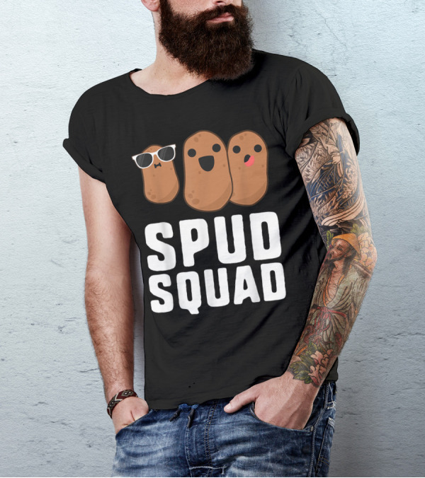 Spud Squad Potato Friend Team Vegetable Happy Cartoon Potatoes T-Shirt