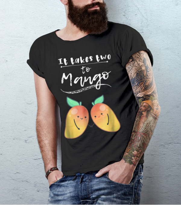 Valentines Day Fruit Pun: It Takes Two To Mango Cute Mango Pair T-Shirt