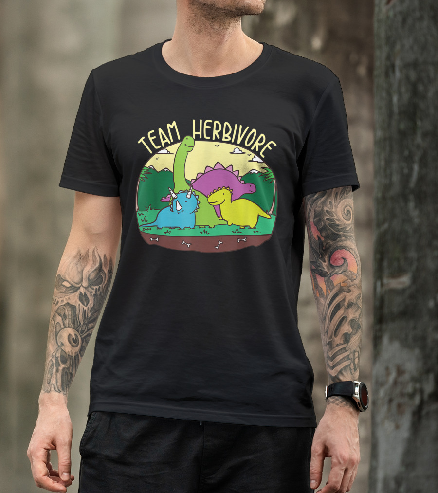Team Herbivore Cute Kids Vegan Dinosaur Veggie Sweet T-Shirt