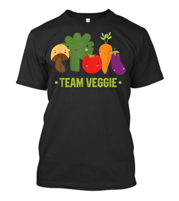 Team Veggie Vegan Vegetable Gardener Gardening Fun Cute Cartoon Vegetables T-Shirt