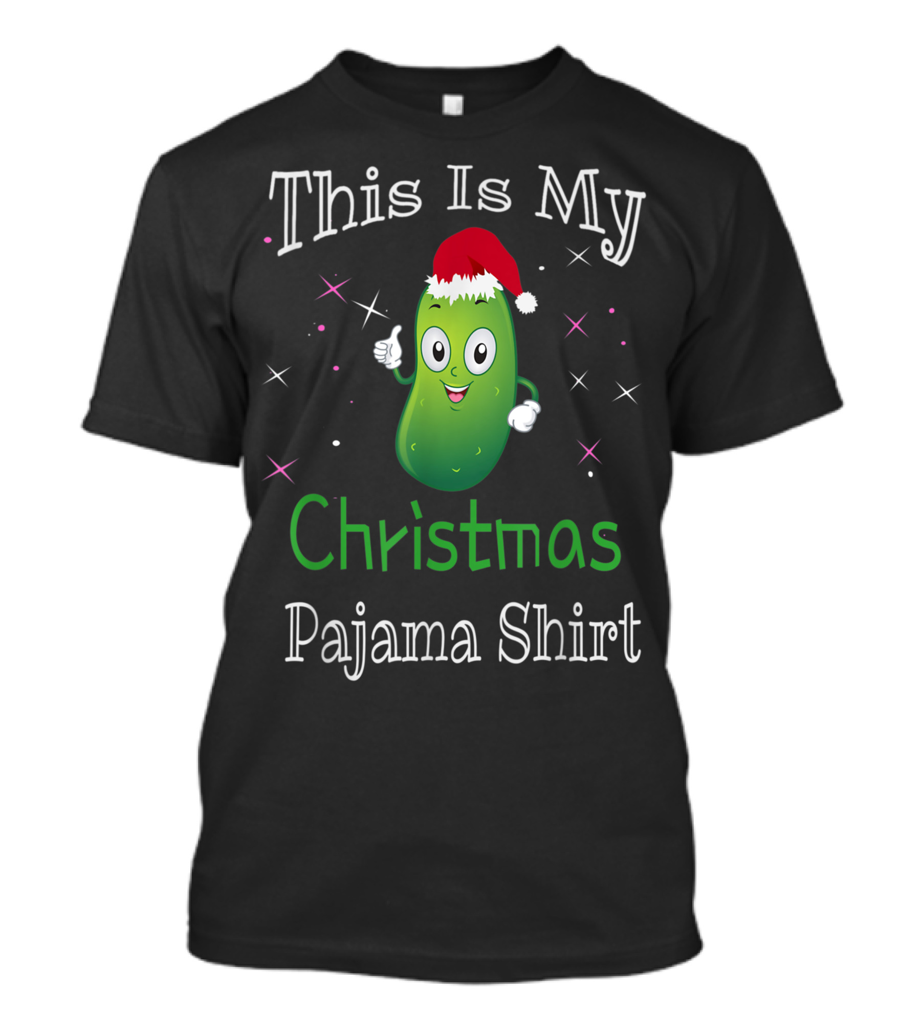 This Is My Christmas Pajama Shirt Cucumber Santa Food T-Shirt